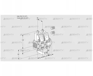 VCH1E15R/15R05FNHEVWR3/PPPP/PPPP (88101285) Клапан с регулятором расхода Kromschroder