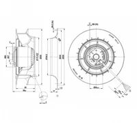 Центробежный вентилятор ebmpapst R2E250RA5015 (210/0,21кВт) 2500 об/мин