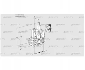 VCS1E25R/25R05NLWR6/PPPP/PPPP (88103375) Сдвоенный газовый клапан Kromschroder