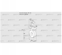 BVA125/80Z05H (88300843) Дроссельная заслонка Kromschroder