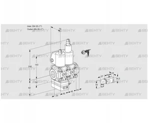 VCV1E25R/25R05VKLWL/PPPP/2-PP (88100291) Клапан с регулятором соотношения Kromschroder