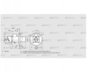 BIO 80RB-550/535-(6)E (84021067) Газовая горелка Kromschroder