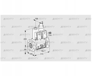 VCS780F05NLWR3E/PPEP/PPPP (88204588) Сдвоенный газовый клапан Kromschroder