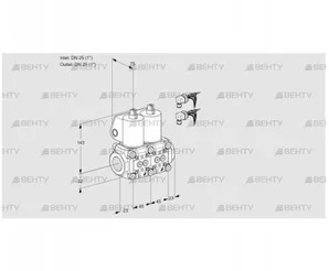 VCS1E25R/25R05NNWL6/PPPP/PPPP (88102866) Сдвоенный газовый клапан Kromschroder