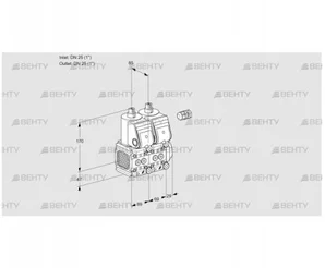 VCS2E25R/25R05FNNWR/PPPP/PPPP (88101226) Сдвоенный газовый клапан Kromschroder