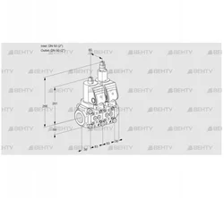 VCS3T50N/50N05NLKSR/PPPP/PPPP (88107019) Сдвоенный газовый клапан Kromschroder