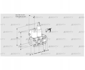 VCS1E15R/15R05NLVWL/PPPP/PPPP (88105424) Сдвоенный газовый клапан Kromschroder