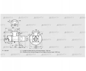 BIO 125HB-1100/1035-(2)E (84099990) Газовая горелка Kromschroder