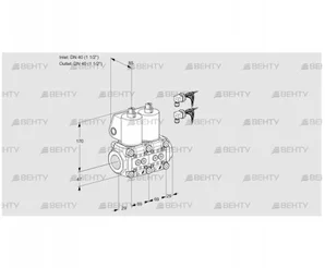 VCS2E40R/40R05NNKL6/PPPP/PPPP (88106622) Сдвоенный газовый клапан Kromschroder