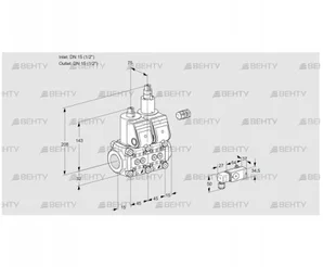 VCS1E15R/15R05NLWR/2--4/PPPP (88104612) Сдвоенный газовый клапан Kromschroder