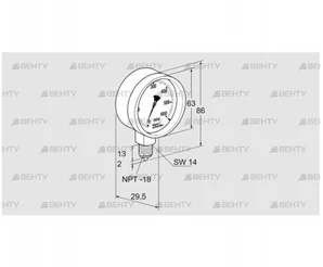 RFM P230TNB63 (03200193) Манометр Kromschroder