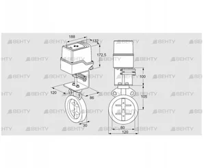 IDR80Z03D100AU/50-30Q20E (88303046) Дроссельная заслонка Kromschroder