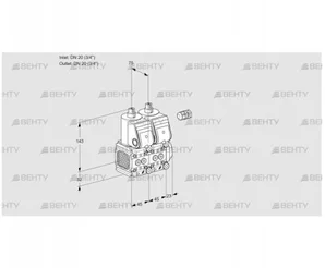 VCS1E20R/20R05FNNWR/PPPP/PPPP (88101224) Сдвоенный газовый клапан Kromschroder