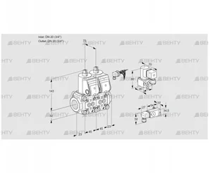 VCS1E20R/20R05NNWR/PP-1/PPBY (88101907) Сдвоенный газовый клапан Kromschroder