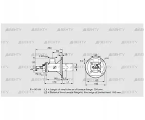 BIOA 65RM-300/185-(71)DB (84099902) Газовая горелка Kromschroder