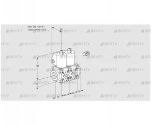 VCS1E15R/15R05NNWL/PPPP/MMMM (88103897) Сдвоенный газовый клапан Kromschroder