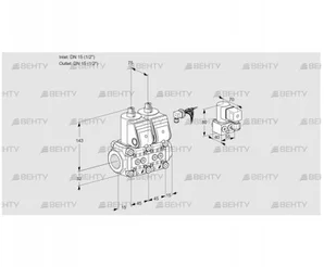 VCS1E15R/15R05NNWR/PPPP/PPBY (88100688) Сдвоенный газовый клапан Kromschroder