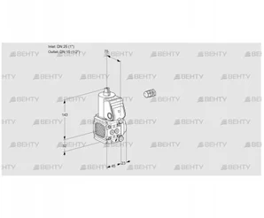 VAS1E25R/15R05FNWR/PP/PP (88102409) Газовый клапан Kromschroder