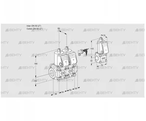 VCS3E50R/50R05NNWR/PPPP/PPBS (88105509) Сдвоенный газовый клапан Kromschroder