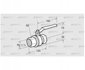 AKT 40R50B (03152276) Запорный кран Kromschroder