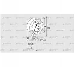 KFM 2500RB100 (03200176) Манометр Kromschroder