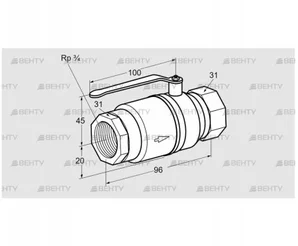 AKT 20R10TAS (03152364) Запорный кран Kromschroder