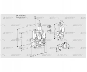 VCS1E20R/20R05NLWR3/PP-3/PPBS (88102627) Сдвоенный газовый клапан Kromschroder