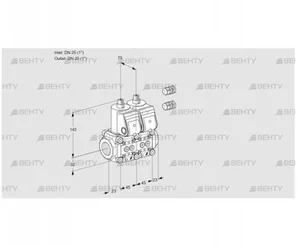 VCS1E25R/25R05NNKR3/PPPP/PPPP (88100066) Сдвоенный газовый клапан Kromschroder