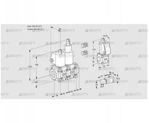 VCS3E50R/50R05NLWL3/PPZS/-3PP (88104006) Сдвоенный газовый клапан Kromschroder