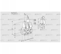 VCS1E25R/25R05NLWSR3/PPPP/PPBS (88104440) Сдвоенный газовый клапан Kromschroder