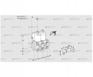 VCS1E25R/25R05NNWL/PPPP/PP2- (88103682) Сдвоенный газовый клапан Kromschroder