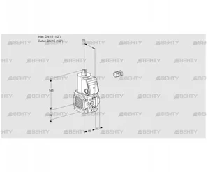 VAS1E15R/15R05FNWR/PP/PP (88102403) Газовый клапан Kromschroder