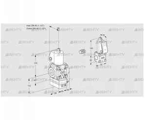 VAD2E40R/40R05D-25WL/BS/PP (88107647) Газовый клапан с регулятором давления Kromschroder