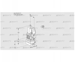 VAD1E25R/20R05FD-50WR/PP/PP (88102029) Газовый клапан с регулятором давления Kromschroder