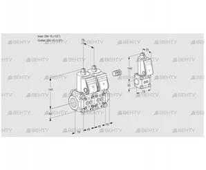 VCS1E15R/15R05NNWR/PPPP/PPBS (88103832) Сдвоенный газовый клапан Kromschroder