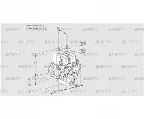 VCH2E40R/40R05NHEVWR3/PPPP/PPPP (88100992) Клапан с регулятором расхода Kromschroder