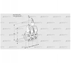 VCS1T20N/20N05NLQSR/MMMM/PPPP (88104316) Сдвоенный газовый клапан Kromschroder