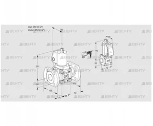 VAS3E50F/50F05NQGL/BS/PP (88104400) Газовый клапан Kromschroder